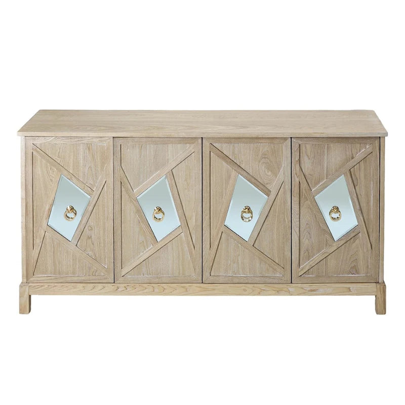 Credenza a 4 ante con ante decorative a specchio