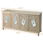 Credenza a 4 ante con ante decorative a specchio