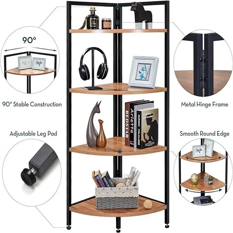 Libreria angolare a 4 livelli - 25.1"D x 16.9"W x 51"H