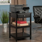 Meuble de rangement latéral pour bureau avec étagères et tiroir - 20.8W x 20.2D x 30.7H