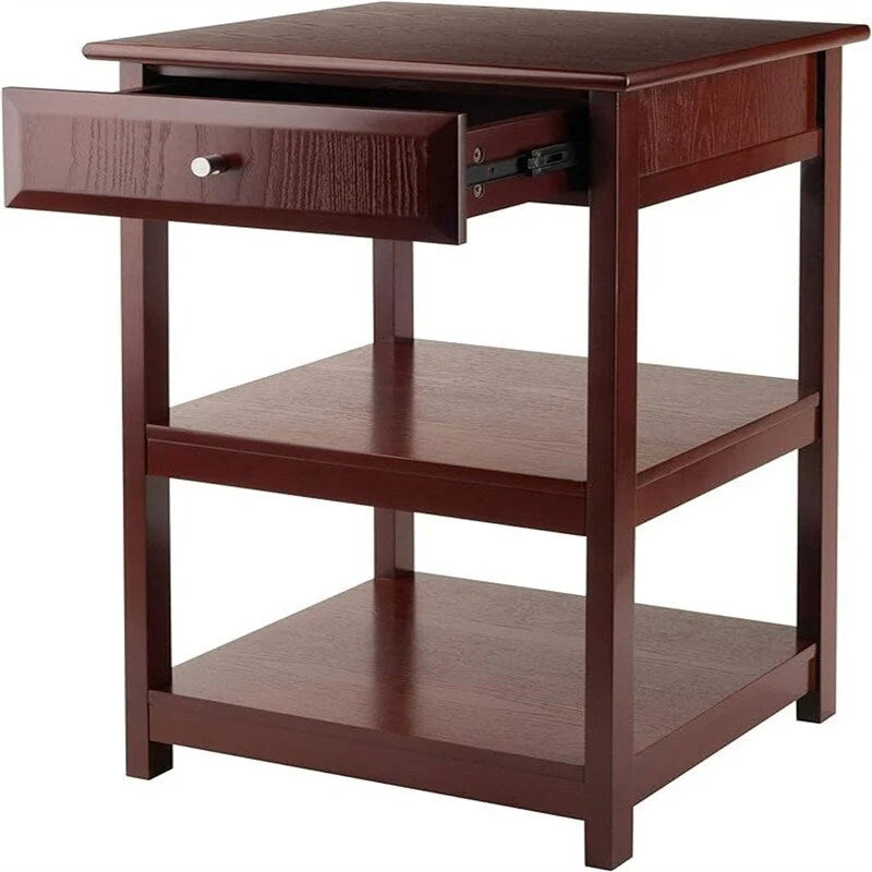 Meuble de rangement latéral pour bureau avec étagères et tiroir - 20.8W x 20.2D x 30.7H