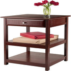 Meuble de rangement latéral pour bureau avec étagères et tiroir - 20.8W x 20.2D x 30.7H