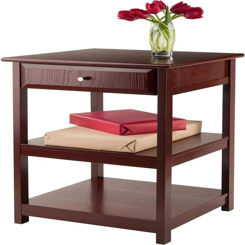 Meuble de rangement latéral pour bureau avec étagères et tiroir - 20.8W x 20.2D x 30.7H
