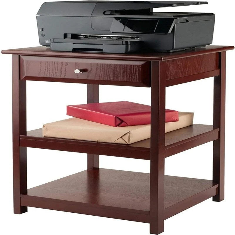 Meuble de rangement latéral pour bureau avec étagères et tiroir - 20.8W x 20.2D x 30.7H