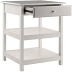 Meuble de rangement latéral pour bureau avec étagères et tiroir - 20.8W x 20.2D x 30.7H