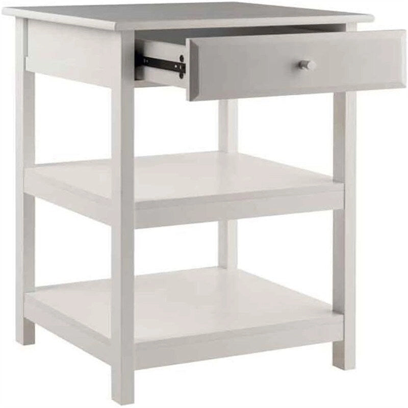 Meuble de rangement latéral pour bureau avec étagères et tiroir - 20.8W x 20.2D x 30.7H