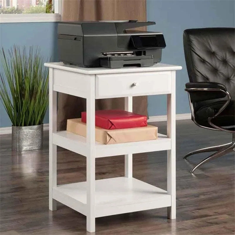 Meuble de rangement latéral pour bureau avec étagères et tiroir - 20.8W x 20.2D x 30.7H
