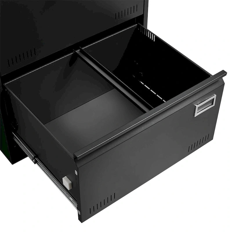 Archivador metálico lateral de 2 cajones con cerradura