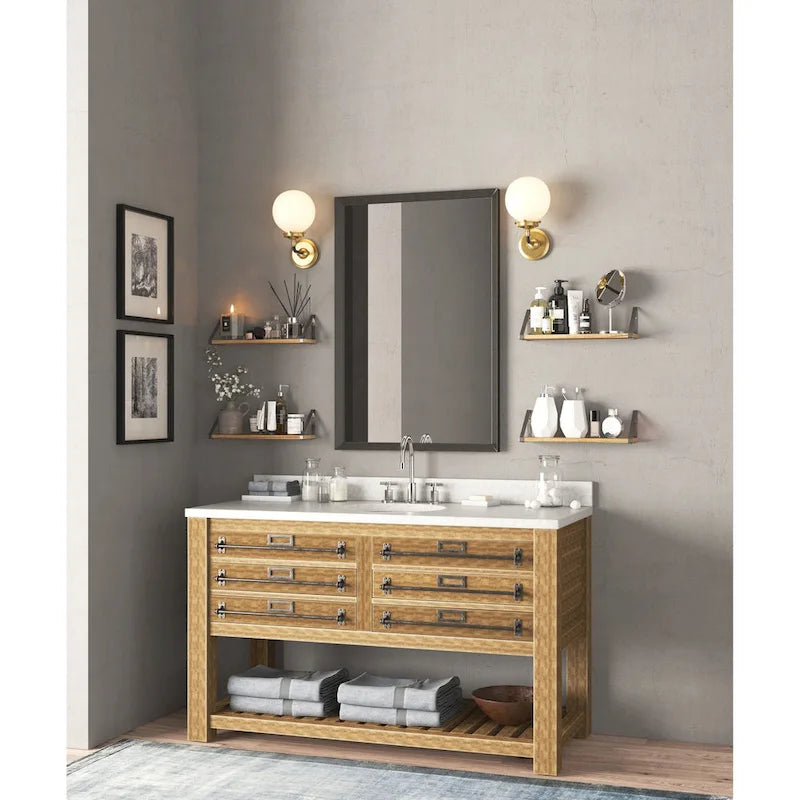 Schwebende Wandregale aus Holz, 17 Zoll, 2er-Set