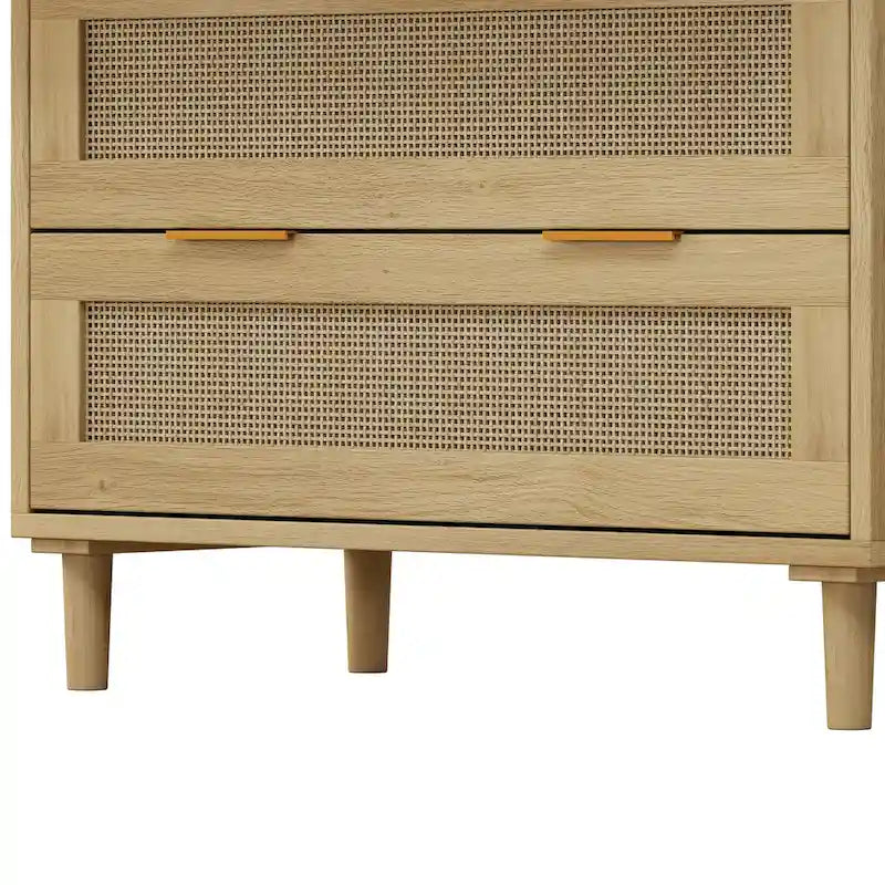 Rattan-Aufbewahrungsschrank mit 3 Schubladen und Holzrahmen