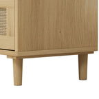 Rattan-Aufbewahrungsschrank mit 3 Schubladen und Holzrahmen