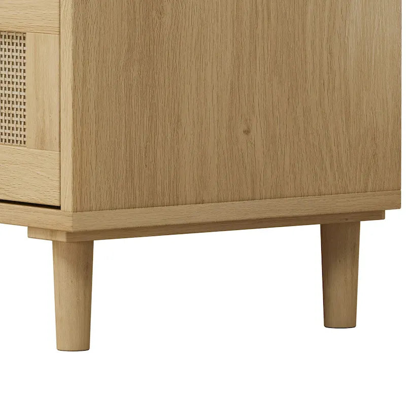 Rattan-Aufbewahrungsschrank mit 3 Schubladen und Holzrahmen