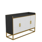 Mueble buffet de almacenamiento con patas metálicas (negro)