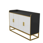 Mueble buffet de almacenamiento con patas metálicas (negro)