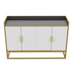 Mueble buffet de almacenamiento con patas metálicas (negro)