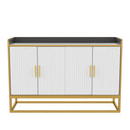 Mueble buffet de almacenamiento con patas metálicas (negro)