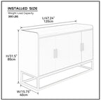Mueble buffet de almacenamiento con patas metálicas (negro)