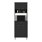Mueble de cocina de dos puertas dobles con cajón, acabado wengué negro