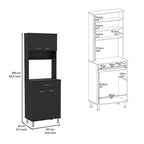 Mueble de cocina de dos puertas dobles con cajón, acabado wengué negro