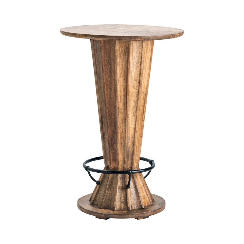 Mesa de pub redonda de 28x28x42 - madera con base de reloj de arena