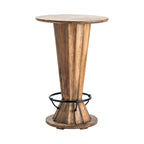 Mesa de pub redonda de 28x28x42 - madera con base de reloj de arena