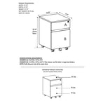 Archivador con ruedas de 2 cajones y cerradura