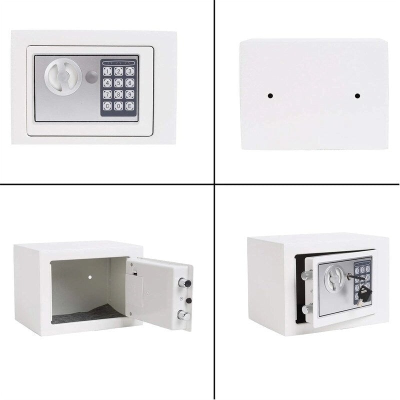 Piccola cassaforte digitale con tastierino e chiavi di emergenza