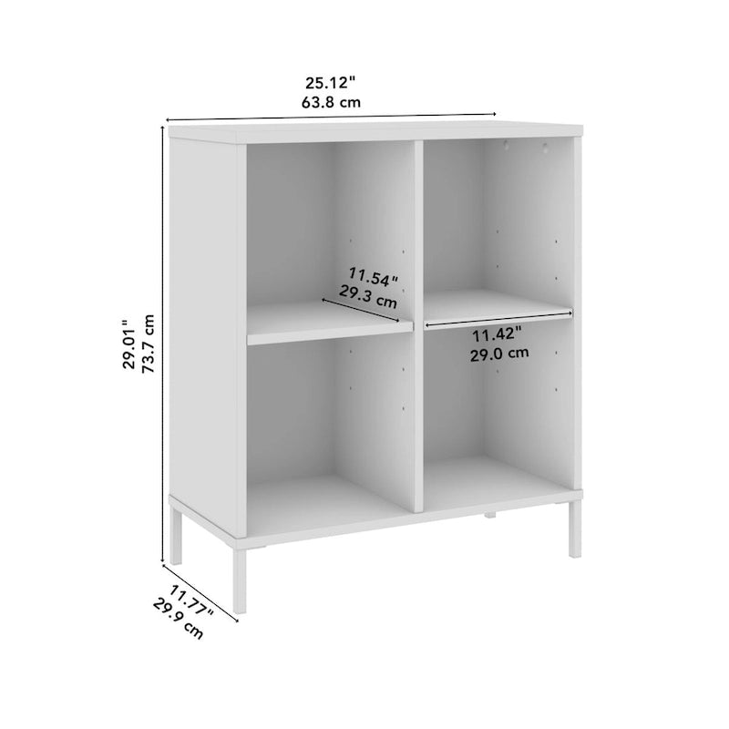 Librería organizadora de 4 cubos con estantes ajustables