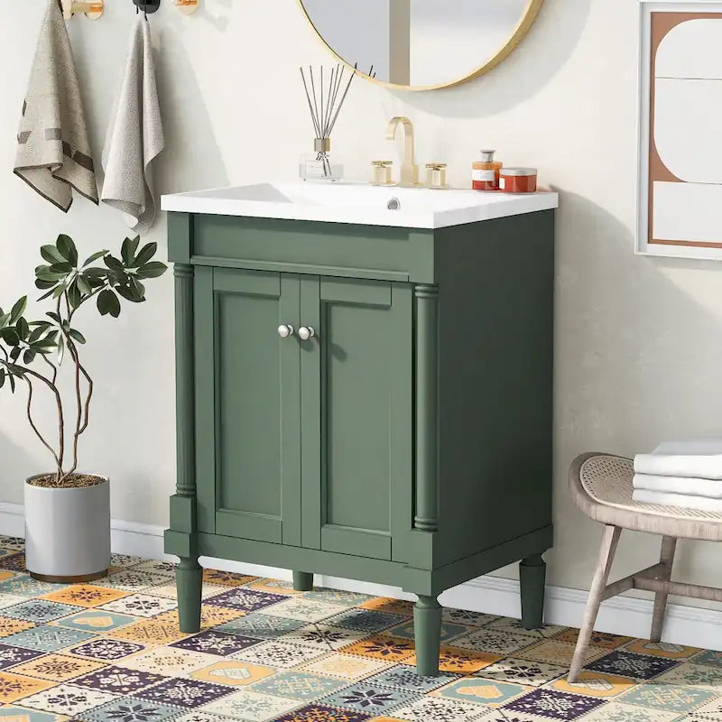 Mobile bagno con lavabo singolo e mobile contenitore