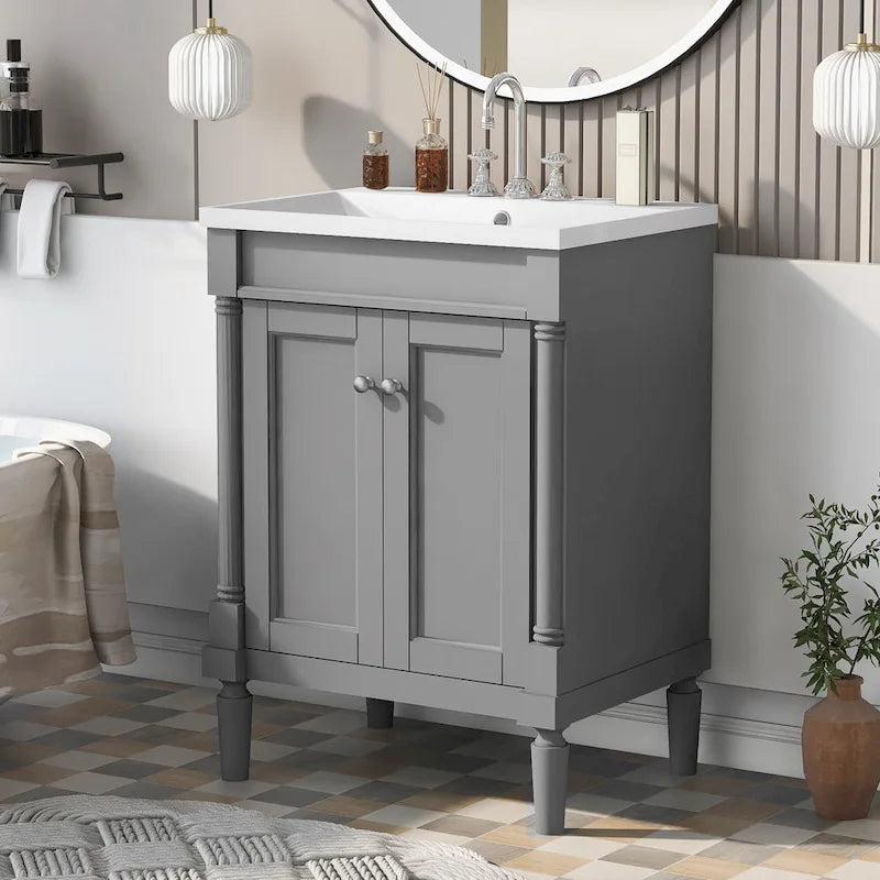 Mobile bagno con lavabo singolo e mobile contenitore