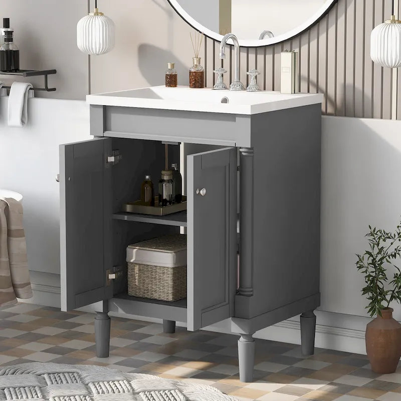 Mobile bagno con lavabo singolo e mobile contenitore