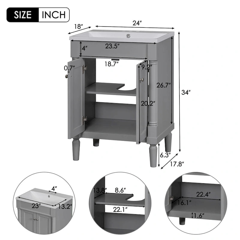 Mobile bagno con lavabo singolo e mobile contenitore