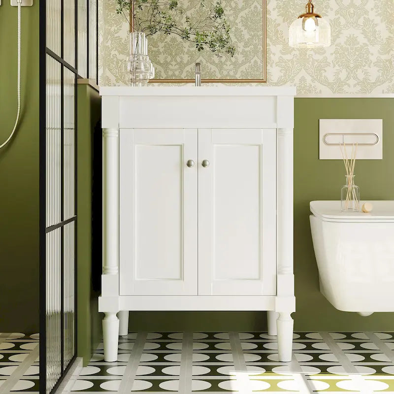 Mobile bagno con lavabo singolo e mobile contenitore