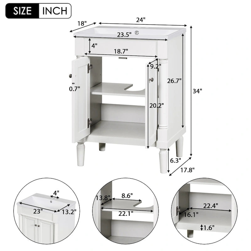 Mobile bagno con lavabo singolo e mobile contenitore
