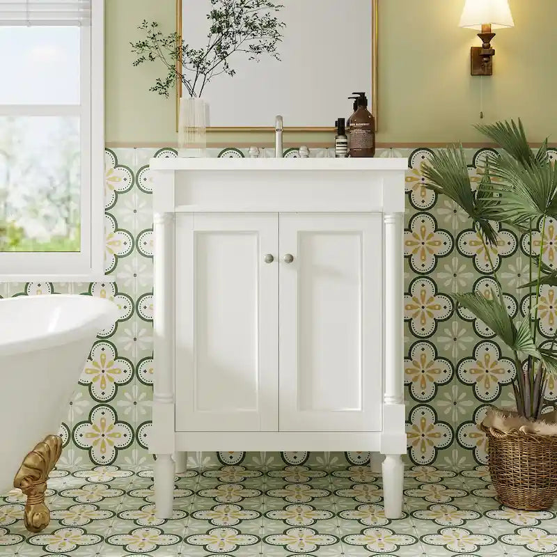 Mobile bagno con lavabo singolo e mobile contenitore