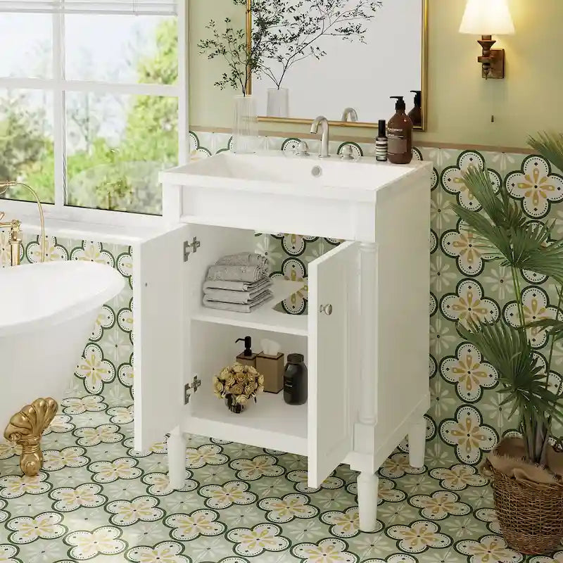Mobile bagno con lavabo singolo e mobile contenitore