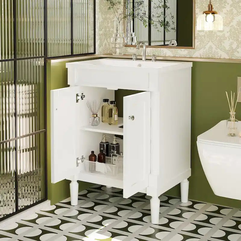 Mobile bagno con lavabo singolo e mobile contenitore