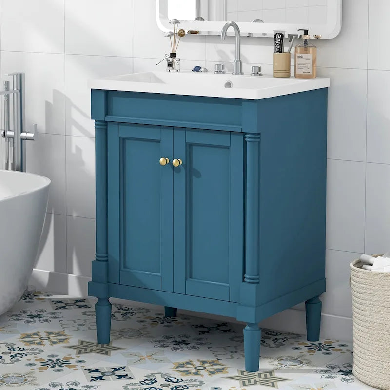 Mobile bagno con lavabo singolo e mobile contenitore