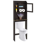 Wandkast boven het toilet, 23.25 in. B x 7.5 in. D x 69 in. H, espressokleurig