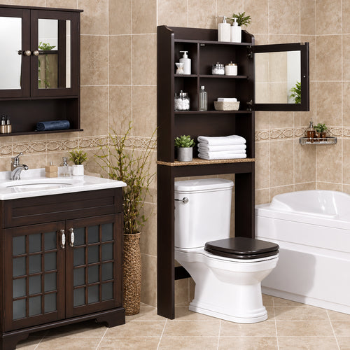 23.25 in. W x 7.5 in. D x 69 in. H Wall Cabinet in Espresso