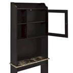 Wandkast boven het toilet, 23.25 in. B x 7.5 in. D x 69 in. H, espressokleurig
