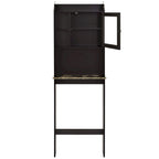 Wandkast boven het toilet, 23.25 in. B x 7.5 in. D x 69 in. H, espressokleurig