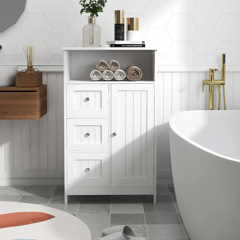 Mueble de baño de pie con 3 cajones y 1 puerta