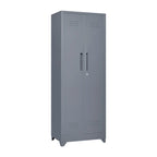 Meuble de rangement métallique avec porte verrouillable et range-balai