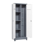 Meuble de rangement métallique avec porte verrouillable et range-balai