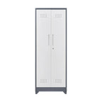 Meuble de rangement métallique avec porte verrouillable et range-balai