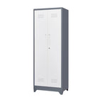 Meuble de rangement métallique avec porte verrouillable et range-balai