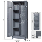 Meuble de rangement métallique avec porte verrouillable et range-balai