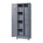 Meuble de rangement métallique avec porte verrouillable et range-balai