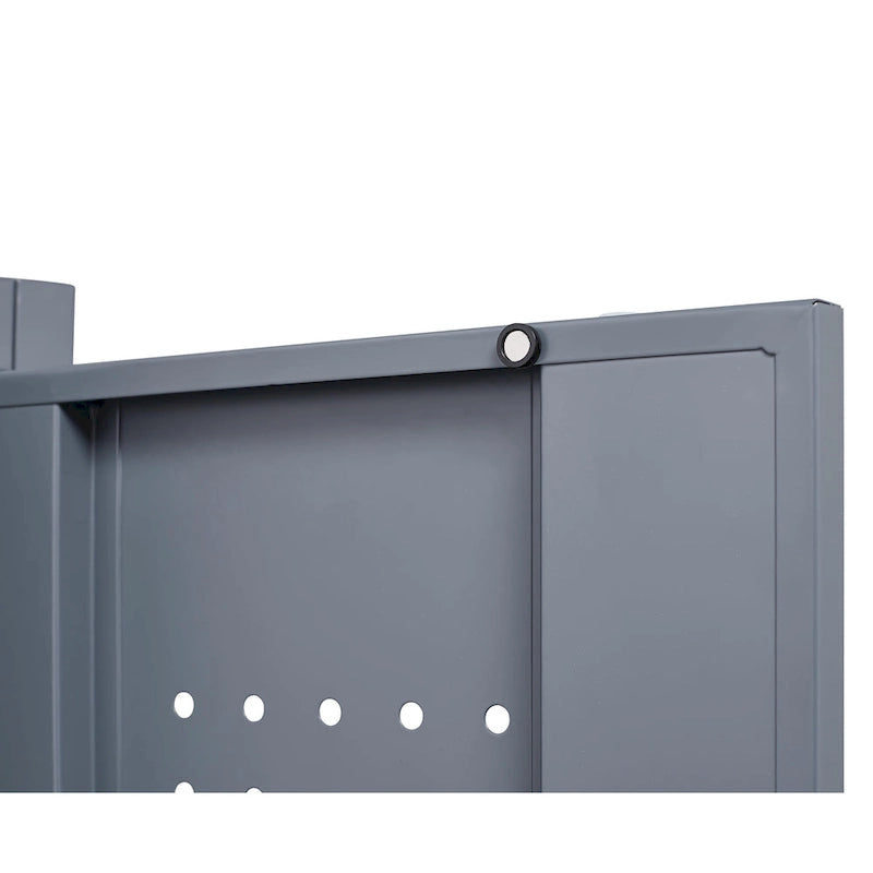 Meuble de rangement métallique avec porte verrouillable et range-balai